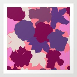 Abstract Purple Tropical Pattern 06 Art Print