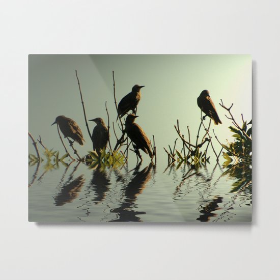Starling Sunset Metal Print