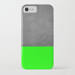 Neon Green and grey leather iPhone Case