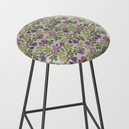 Fig branches with leaves and fruits. Imitation of hand printing on fabric. Bar Stool