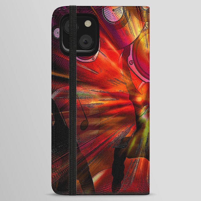 Music express; jazz experience celebration musical portrait art painting iPhone Wallet Case