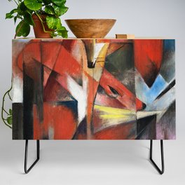 Franz Marc The Foxes Animal Colorful Artwork Credenza