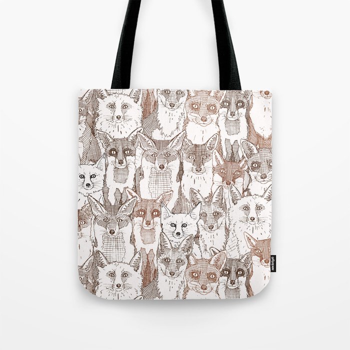 just foxes browns soft white Tote Bag