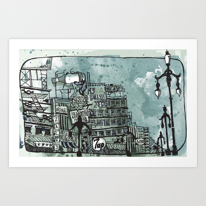 Gloomy Cityscape Art Print