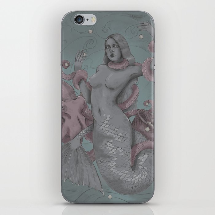 Mermaid and pearls iPhone Skin
