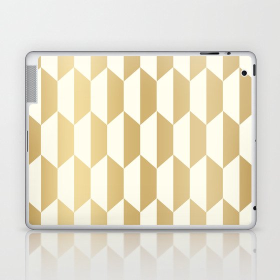 Ivory and Gold Hex Tile  Laptop & iPad Skin