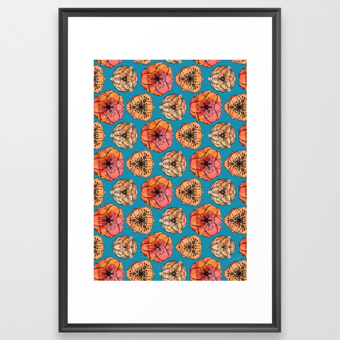 Orange jasmines Framed Art Print