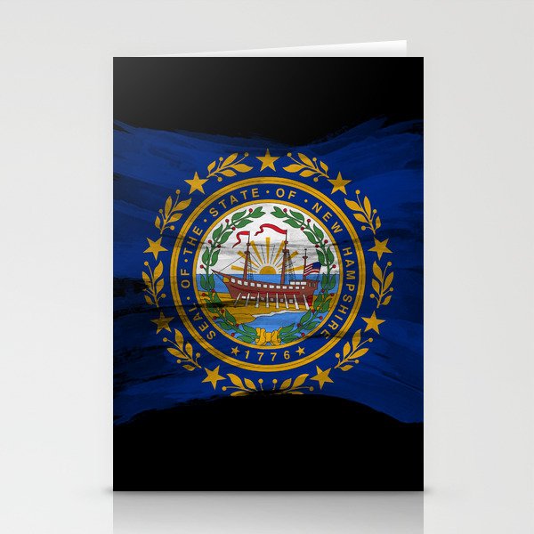 New Hampshire state flag brush stroke, New Hampshire flag background Stationery Cards