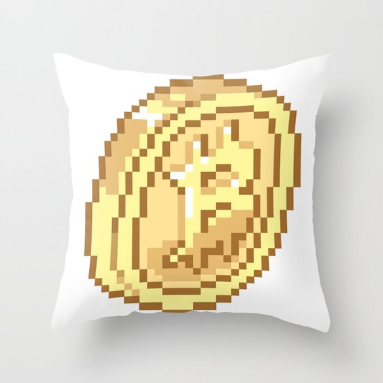 Bitcoin Pixel Art Throw Pillow