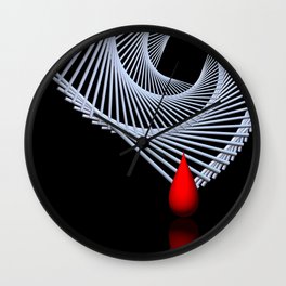 spiral deco -1- Wall Clock | Black, 3D Art, Spiral, Issabild, 3D, Drop, White, Modern, Abstract, Elegant 