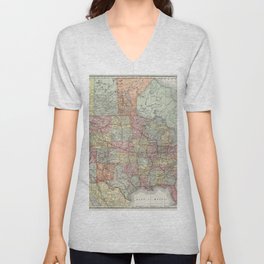 Old road map of the united states of america V Neck T Shirt