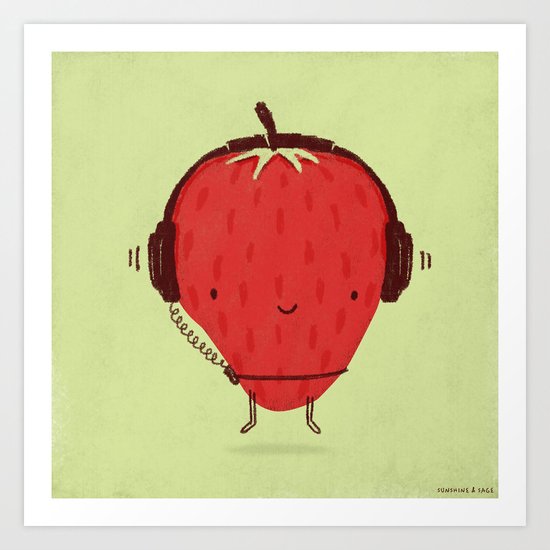 Strawberry Jammin' Art Print