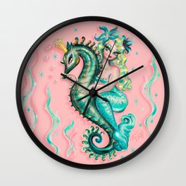 Mermaid Riding a Seahorse Prince Wall Clock