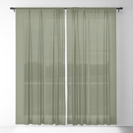 Solid Moss Green Sheer Curtain