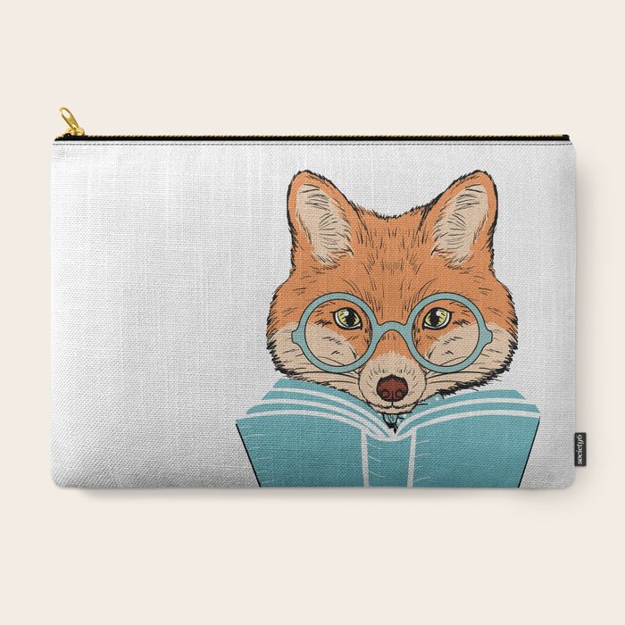 Reading Fox White Background Carry All Pouch By Evieseo Society6