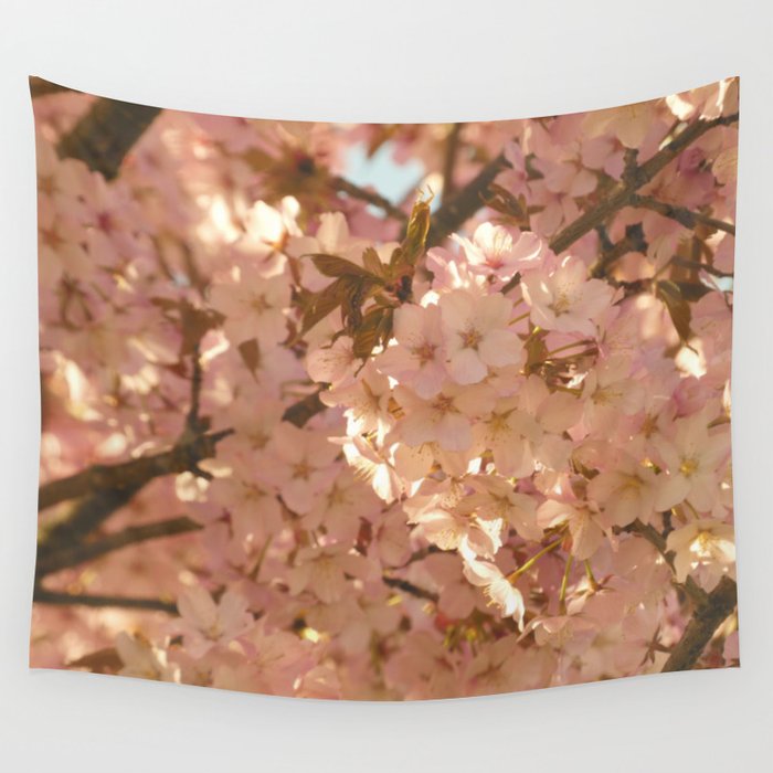 Spring Cherry Blossom in the Scottish Highlands Wall Tapestry