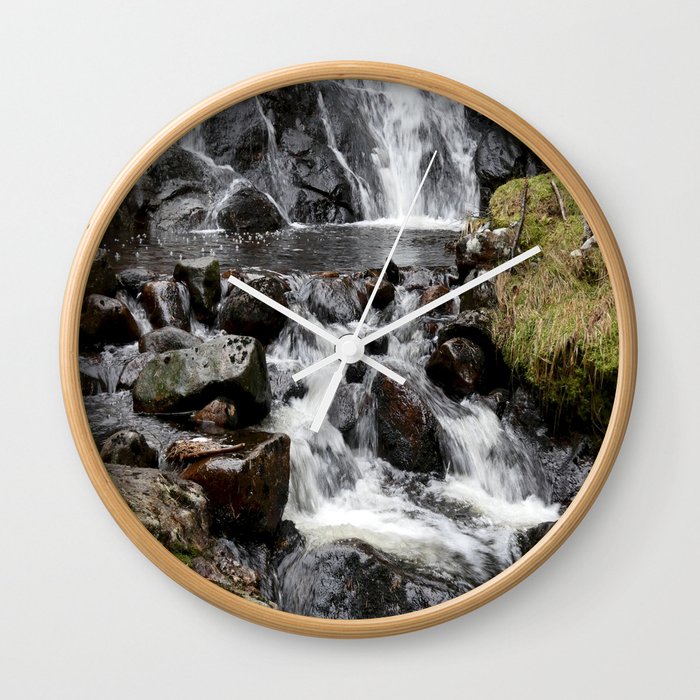 Scottish Highlands Winter Fast Flowing Water Wall Clock