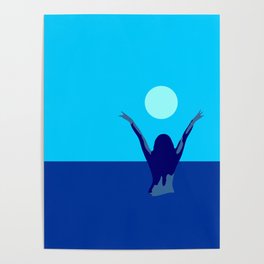 Blue sky and moon is calling me.. Poster