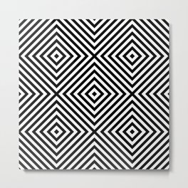 Op-Art Black And White Trippy Psychedelic Pattern 6 Metal Print