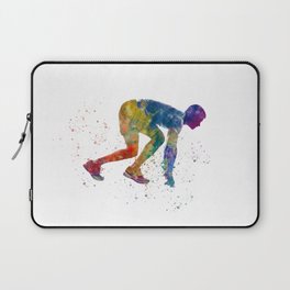 Athlete runner in watercolor Laptop Sleeve