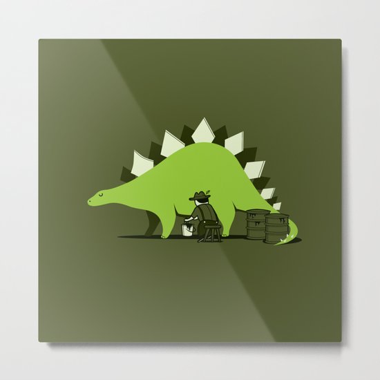 Crude oil comes from dinosaurs Metal Print