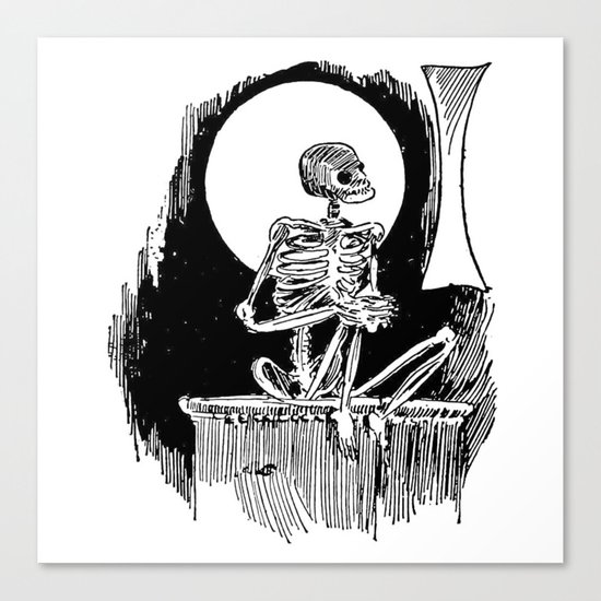 Skeleton waiting Canvas Print
