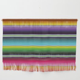 Serape Saltillo Mexican colorful sarape blanket vibrant color stripes zarape lines zerape pattern Wall Hanging