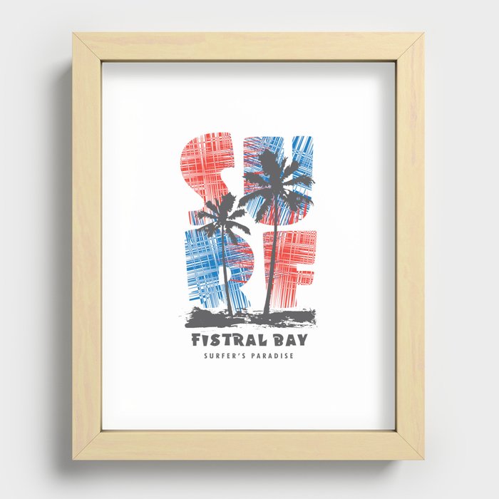 Fistral Bay surf paradise Recessed Framed Print