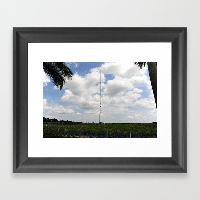 Wires and plants. Framed Art Print