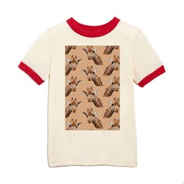 primitive African safari animal brown giraffe Kids T Shirt