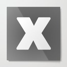 X (White & Grey Letter) Metal Print