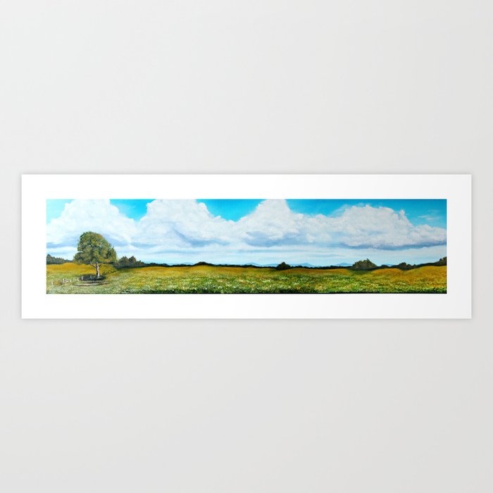 Summer Wild Flower Meadow Panoramic Art Print