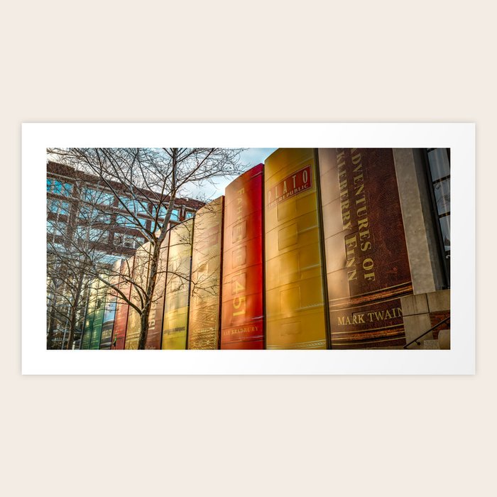 Kansas City Library Giant Bookshelf Panorama Art Print by Gregory Ballos Fine Art Photography