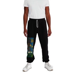 'Tuscany, Sunflowers & Anemones' floral garden portrait by Gustav Klimt Sweatpants