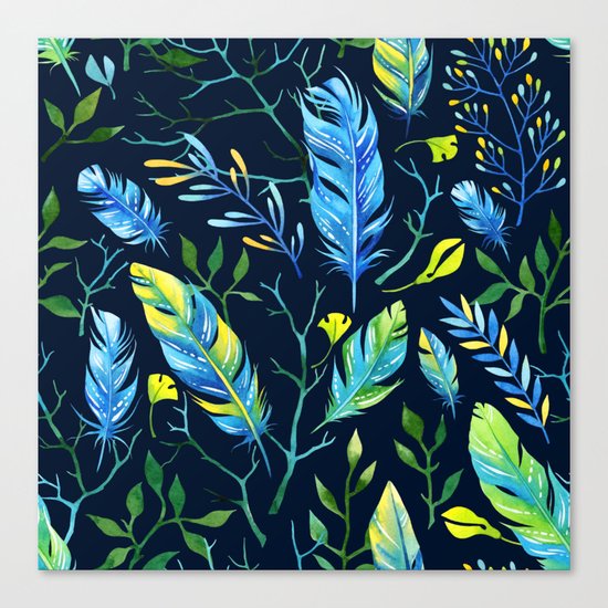 Feathers Pattern 06 Canvas Print
