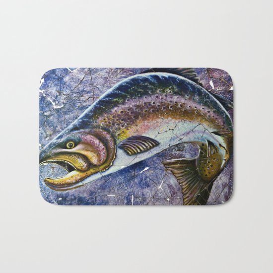 Vintage Blue Trout Fresco Bath Mat