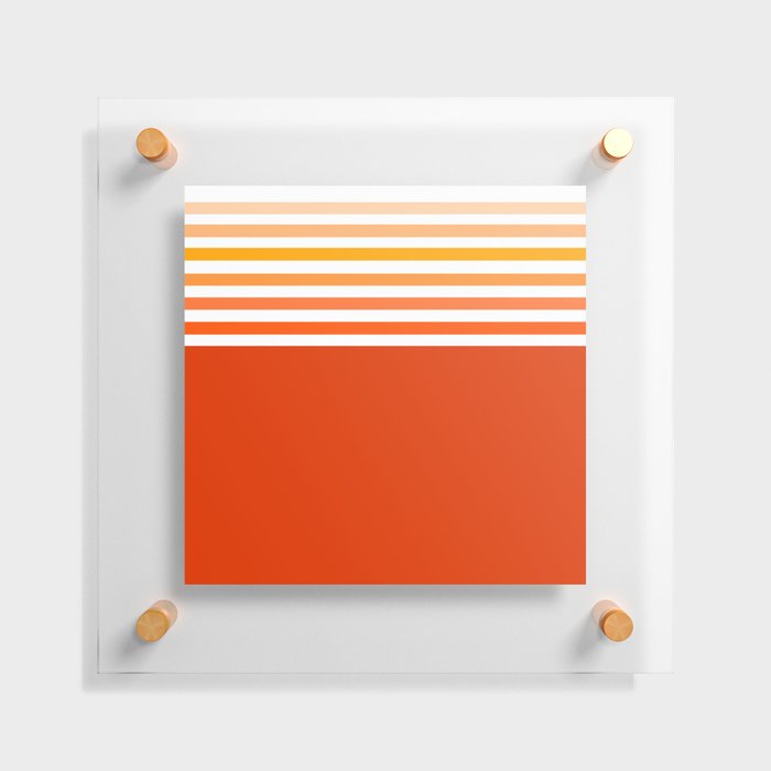 Nali Peach - Colorful Retro Stripes Abstract Geometric Minimalistic Design Pattern Floating Acrylic Print