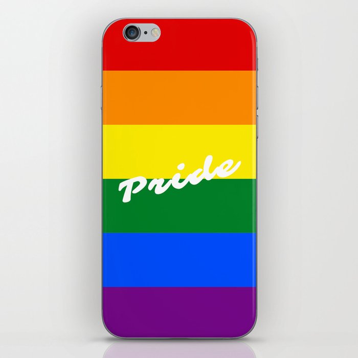 LGBT Gay Pride Typography Rainbow Flag iPhone Skin