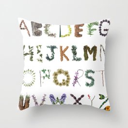 Forest Woodland Alphabet  Throw Pillow