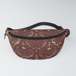 Persian Oriental Pattern - Red Leather and gold Fanny Pack