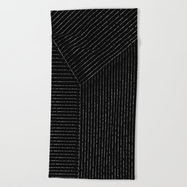 Lines (Black) Beach Towel