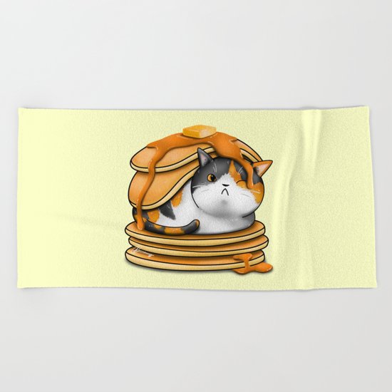 Kitty Pancakes Beach Towel
