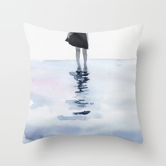 all around the sea Throw Pillow