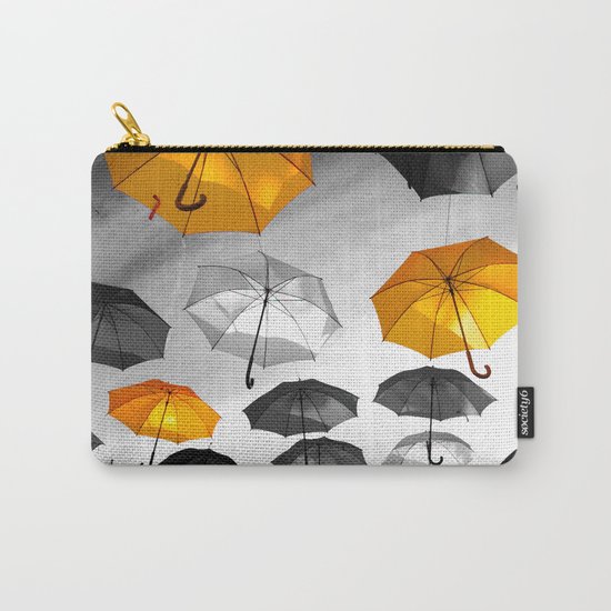 Yellow is my color - Yellow and Black Umbrellas Carry-All Pouch