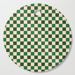 Green Crossings - Gingham Checker Print Cutting Board