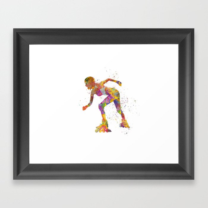Watercolor Inline Skater Framed Art Print