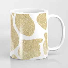 Simple Gold white Large Cow Spots Animal Print Coffee Mug