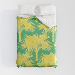 70’s Palm Springs Yellow on Kelly Green Duvet Cover
