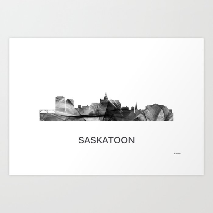 Saskatoon, Saskatchewan Canada Skyline WB WB Art Print