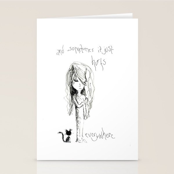 Sad Cat Girl Stationery Cards By Myleskatherine Society6
